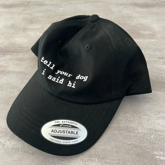 We Rate Dogs adjustable hat 100% cotton black and white - Picture 6 of 7
